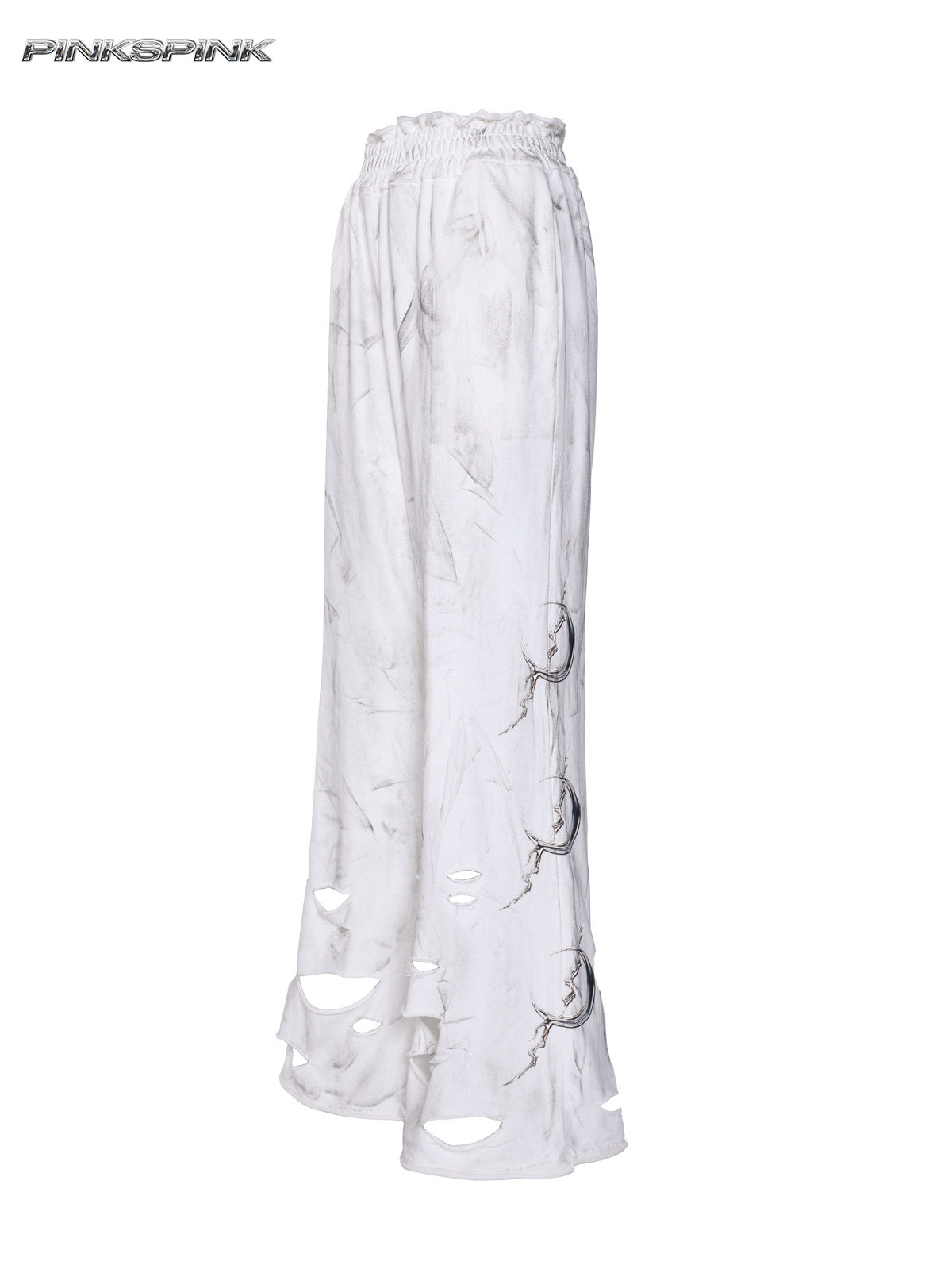 Electric Moon Distressed Coated Flared Sweatpants – Unisex Y2K Rock Fit