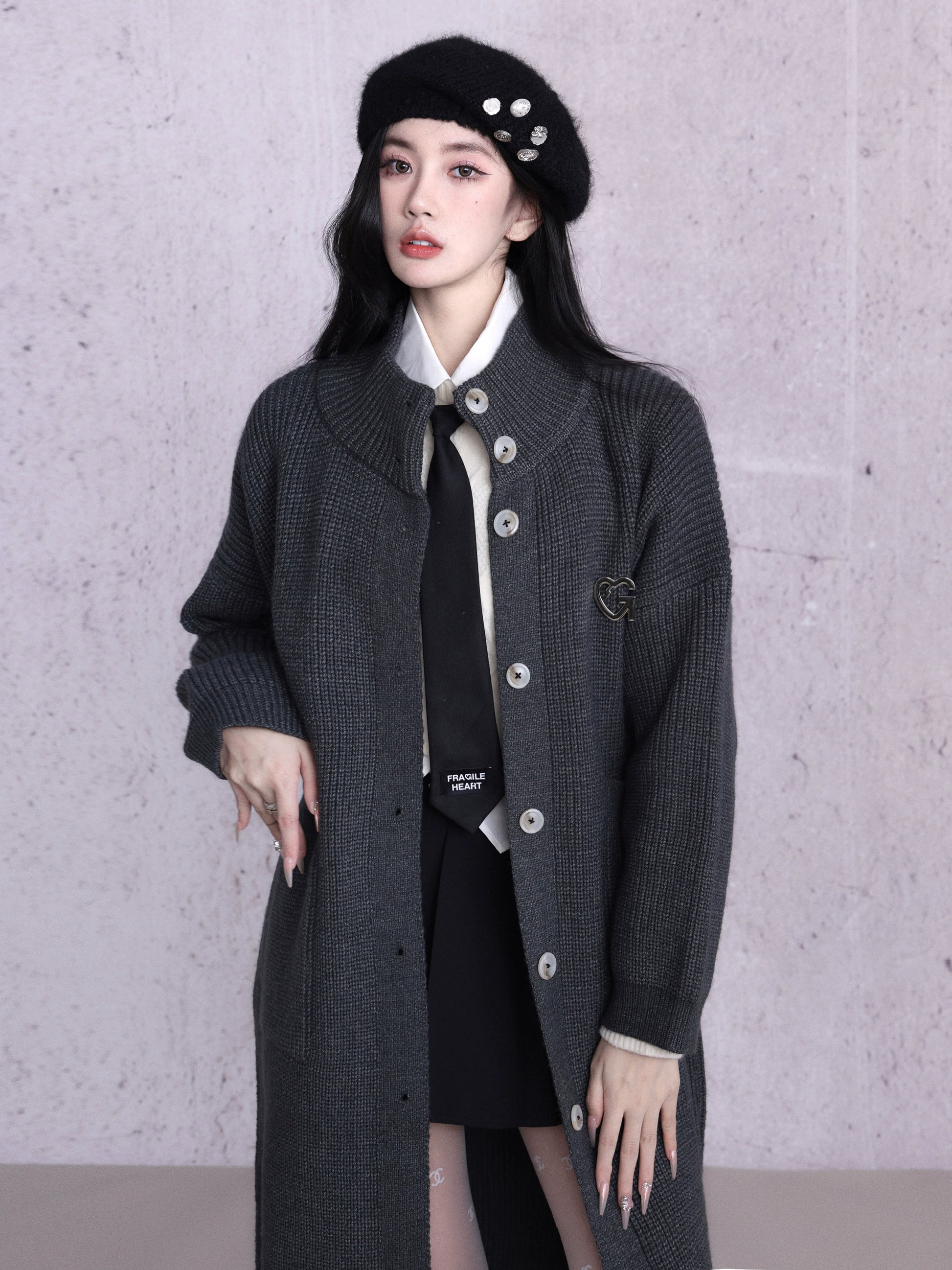 Long Knitted Cardigan Lazy Coat