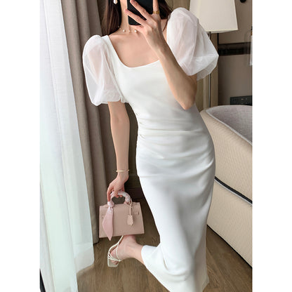 2023 French Retro White Dress