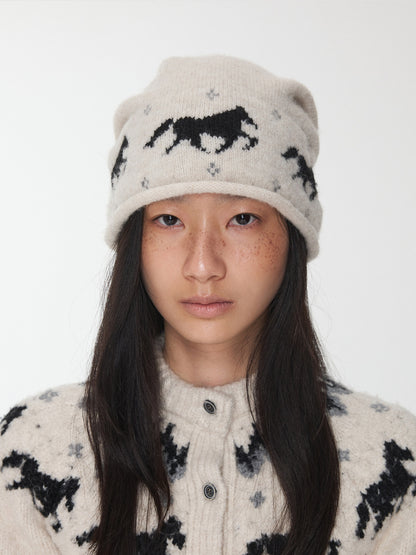 Fair Isle Pony Knit Beanie