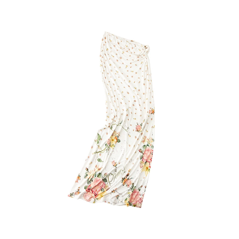 Resort Floral Vest & Maxi Skirt Set – Relaxed Buttoned Scoop Neck Style