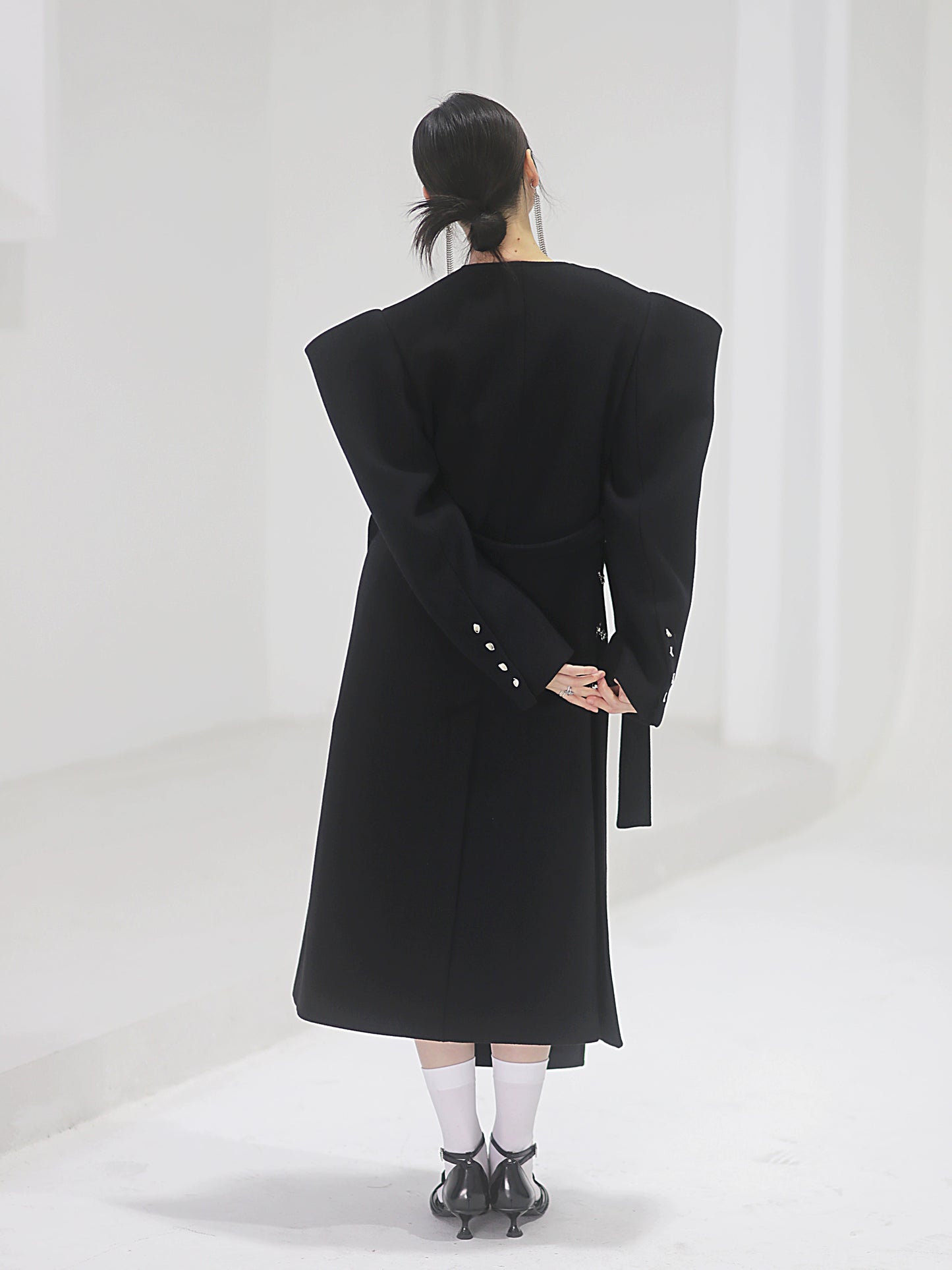 Heavyweight Black Woolen Long Coat