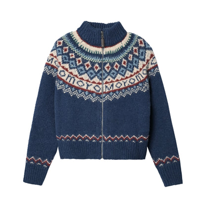 Thickened High Neck Knit Cardigan