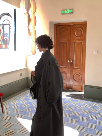 Gray Island Bookmarks 100% Cotton Trench Coat – Retro Autumn Edition