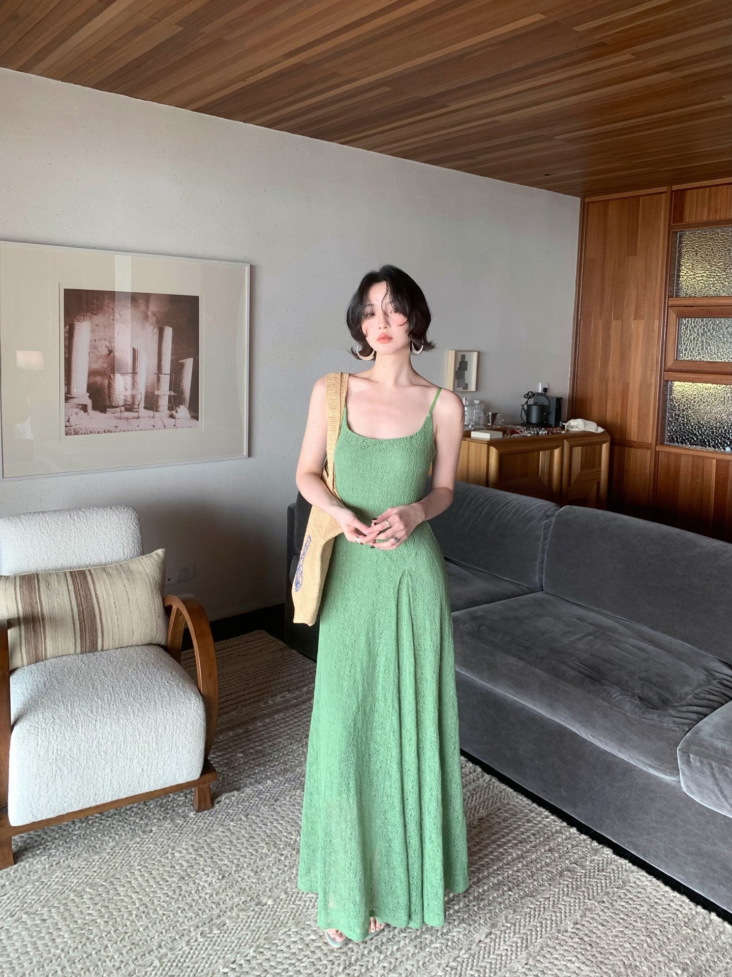 Light Oxygen Cloud Chiffon Slip Dress