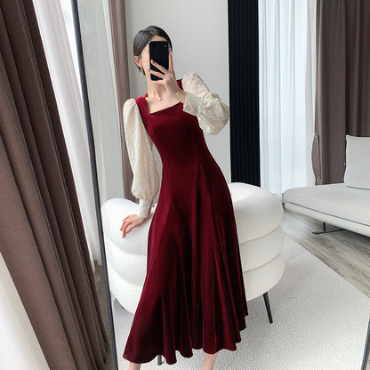 Velvet Red Hepburn Dress