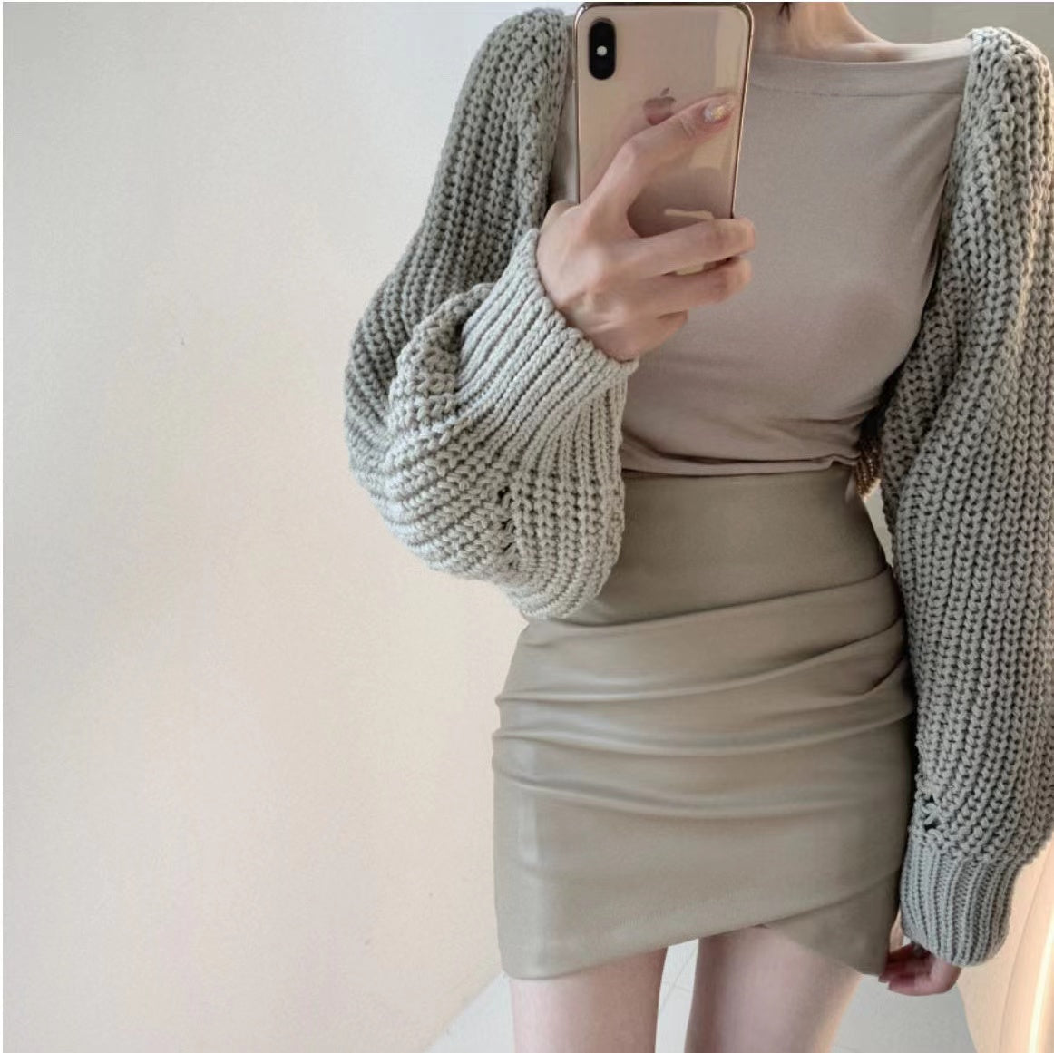 Leather Skirt & Undershirt Set