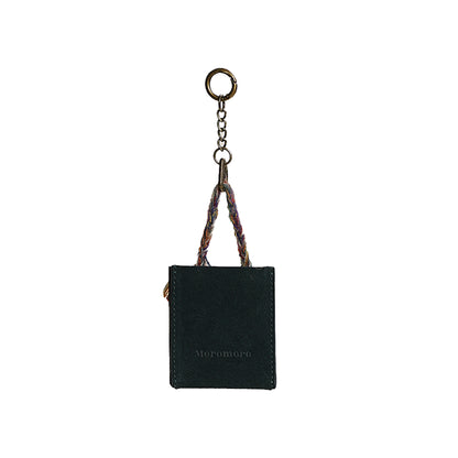 Bolso de compras estampado de ante con cuerda tejida de arcoíris clásico Retro, bolso colgante Original, bolso