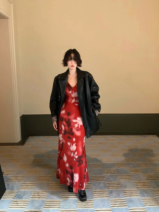 Eco-Leather Loose Silhouette Jacket – Hong Kong Retro Autumn Modern Look