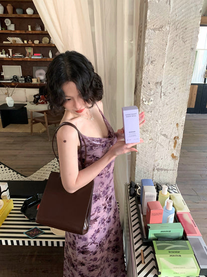 Violet Blossom Printed Slip Dress