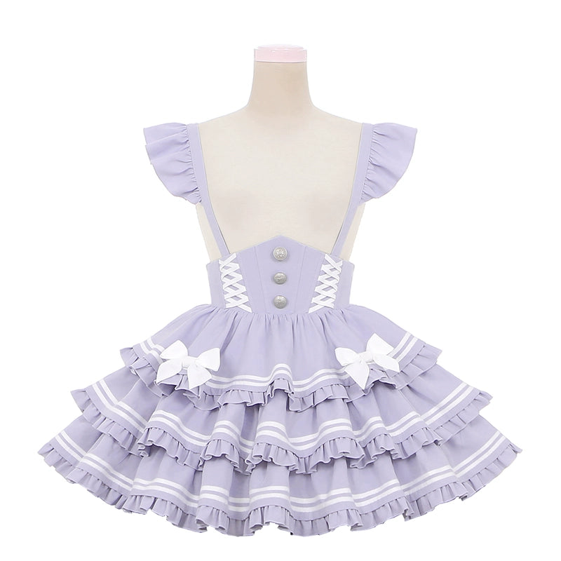 Lolita Sea Salt Cake Collar Top + Strap Skirt