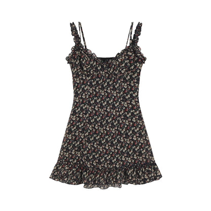 Black Floral Strap Dress - Spring/Summer 2024 Spicy Girl Edition