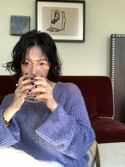 Yunlu Relaxed Round-Neck Knit Cover-Up – Hong Kong Retro Autumn Mood