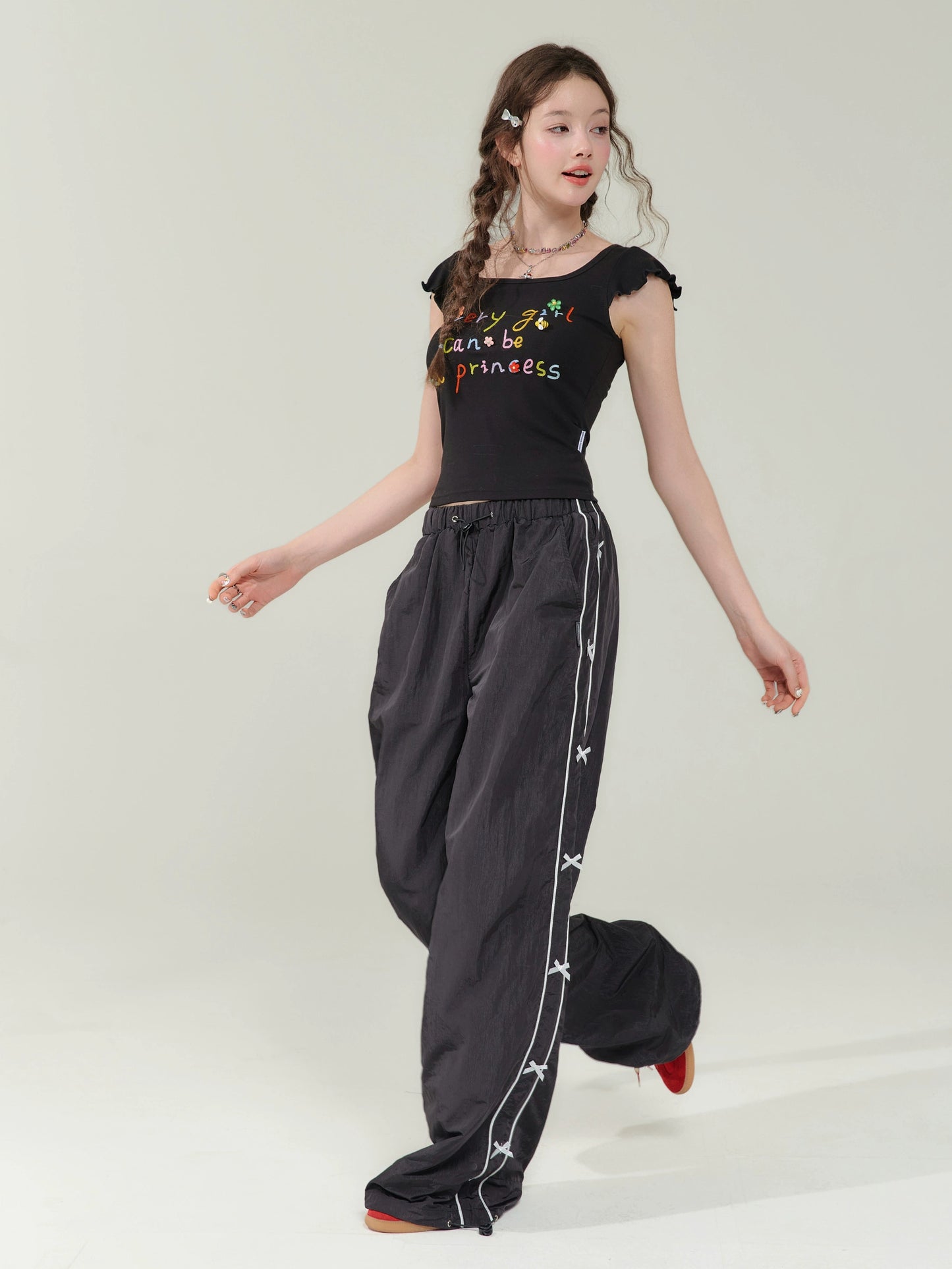 Arched Wide-Leg Sports Pants | Slim Fit Quick-Drying Casual Design