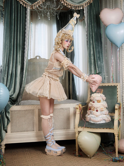 Cream Lace Layered Skirt Pants | Rococo Bloomers