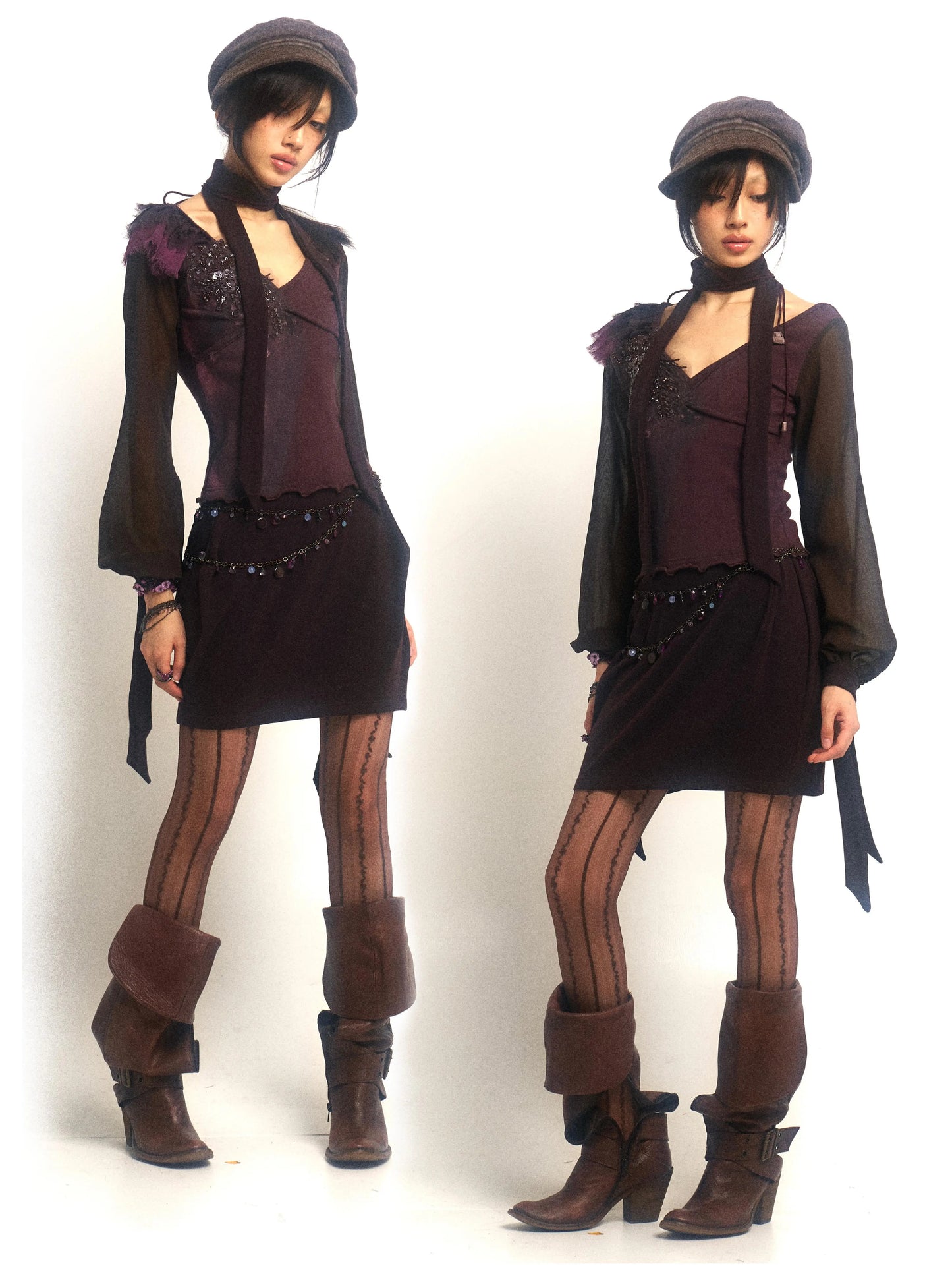 Mesh Beaded Knit Dress – Romantic Statement Look