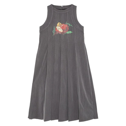 Girl's Apple Pear Print: Pleated Dress