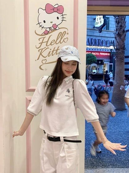 [Jennie's Pick] Athleisure Polo & Shorts Set - Casual Duo