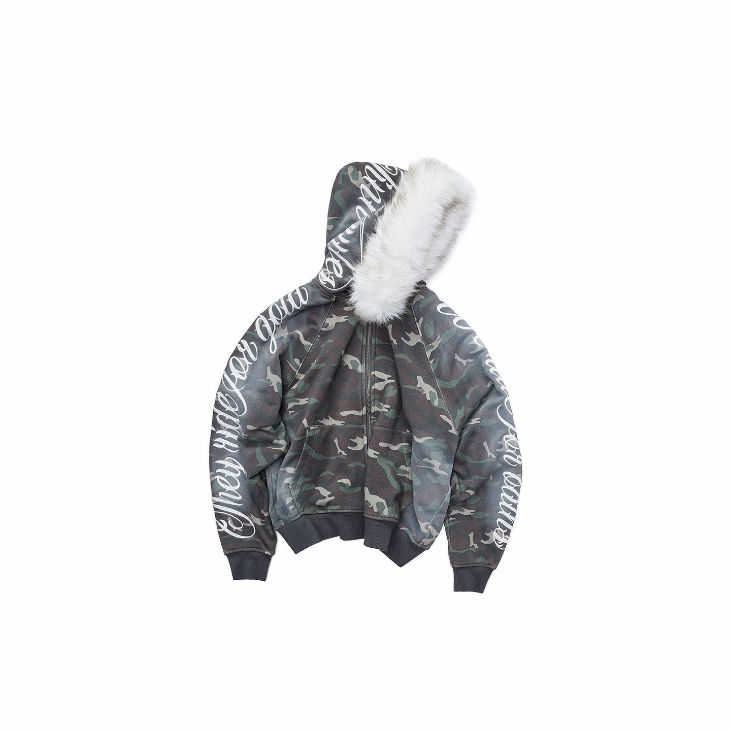 Embroidered Fur Hoodie Lounge Set