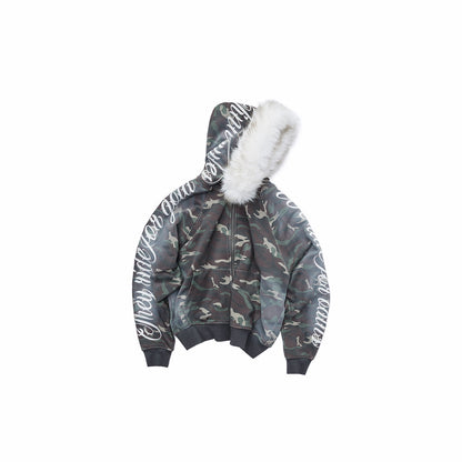 Embroidered Fur Hoodie Lounge Set