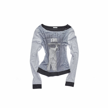 Cat & Dog Off-Shoulder Layered Tee
