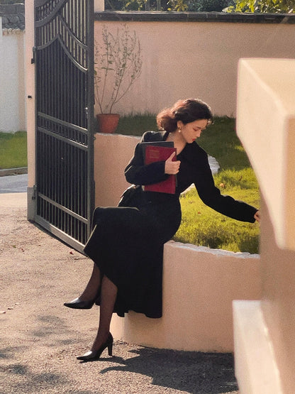 Reversible Tweed Jacket with Wool Skirt – Retro Hepburn Winter Set