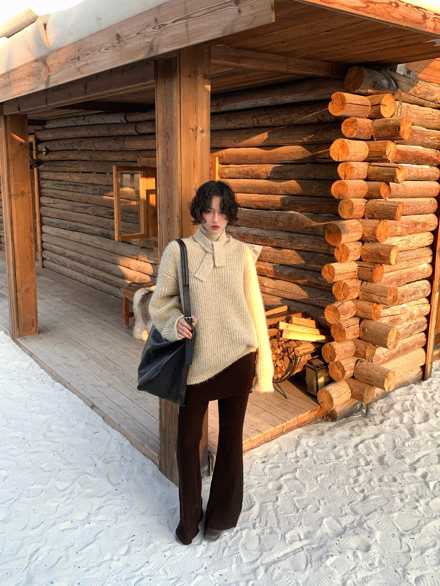 Fengdu Changchuan Wool-Blend Bootcut Culottes