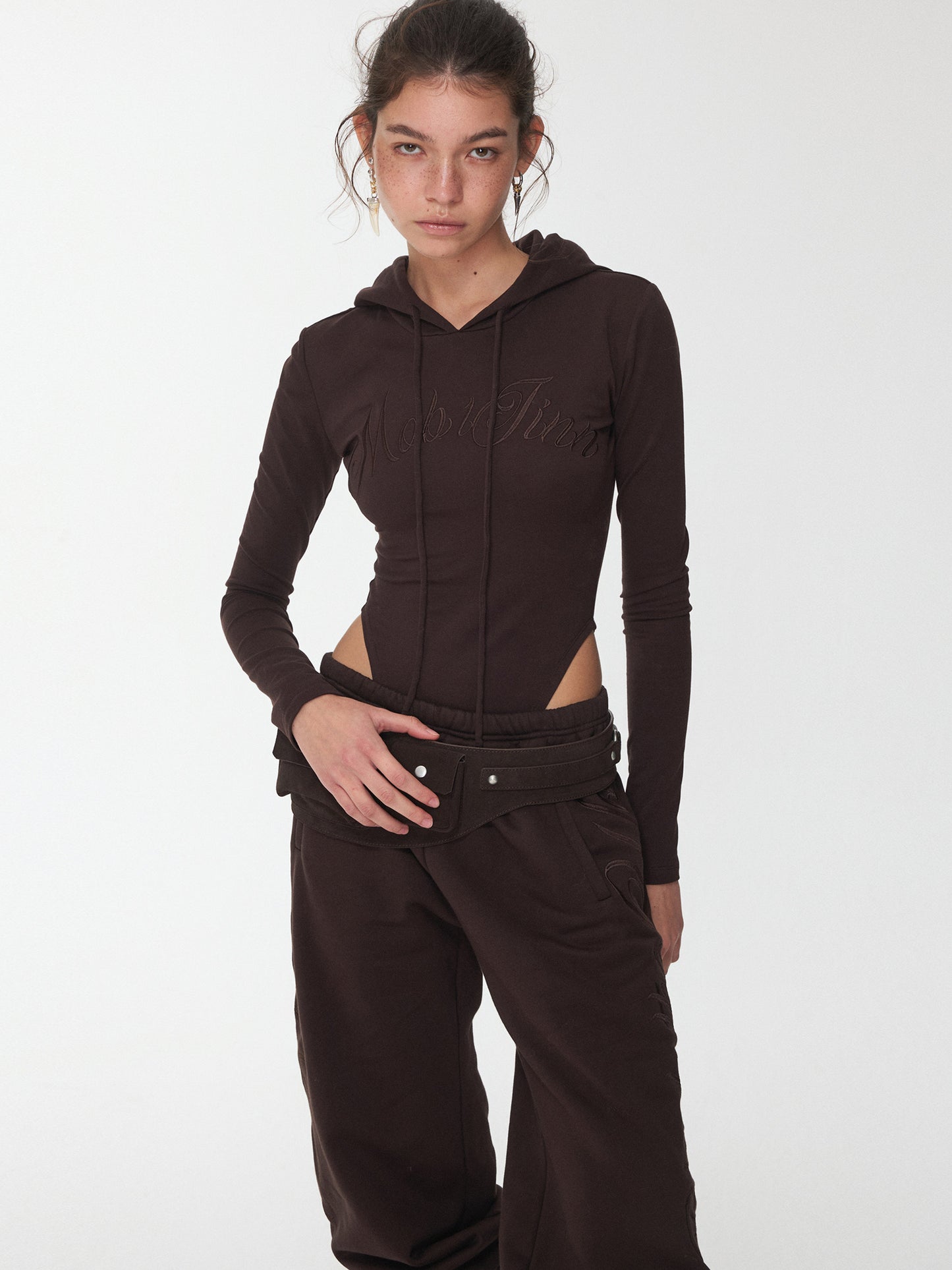 Embroidered Hooded Jumpsuit