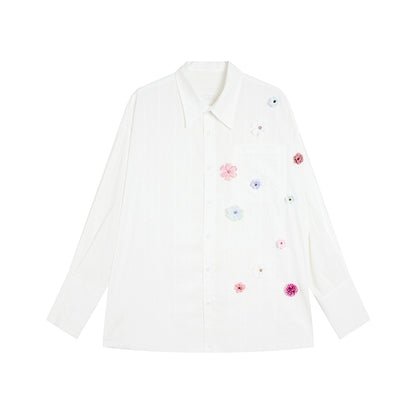 [Vacation Mode] White Sunscreen Cotton Shirt - Summer Long-Sleeve Cover-Up