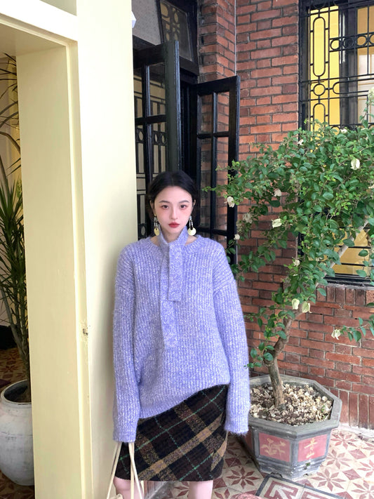 Pear Blossom Dream Soft Knit Sweater with Scarf