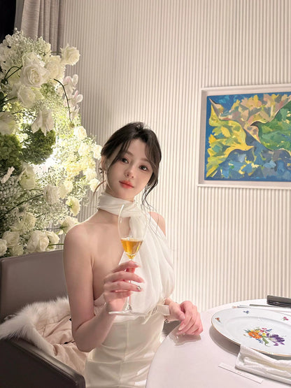 Fishbone Lace Slip Dress – Luxe New Year's & Birthday Gown for Engagements