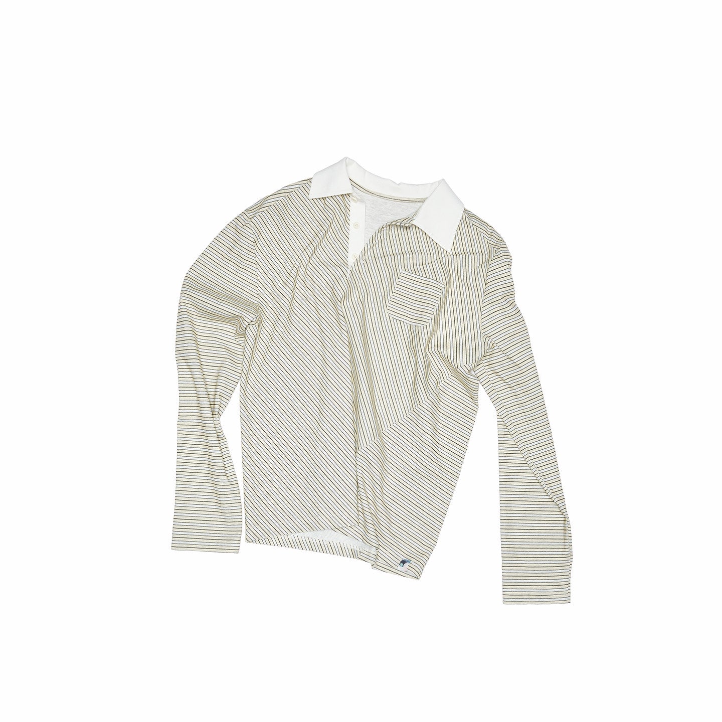 Stripe Contrast Henley Polo Top