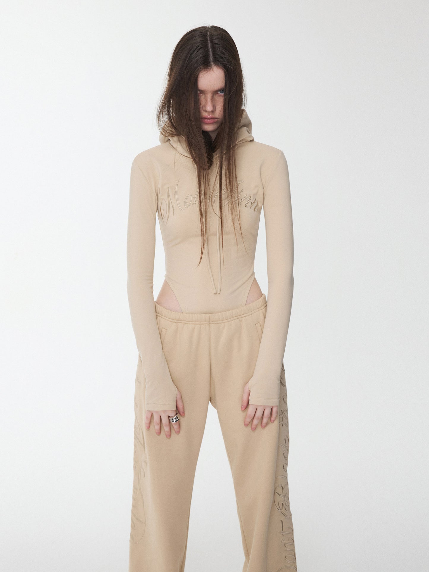 Embroidered Hooded Jumpsuit