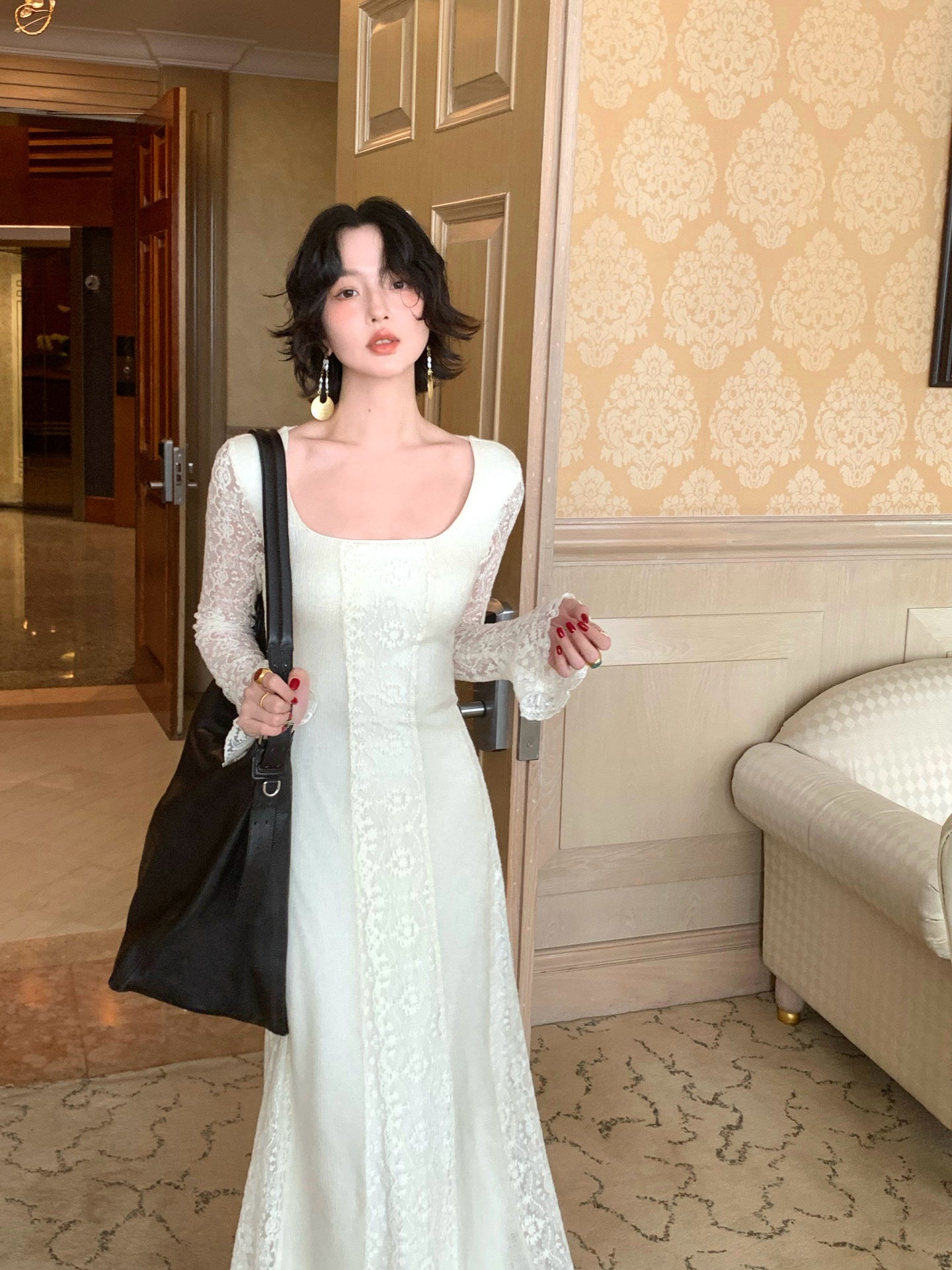 Light Silk Lace Maxi Dress
