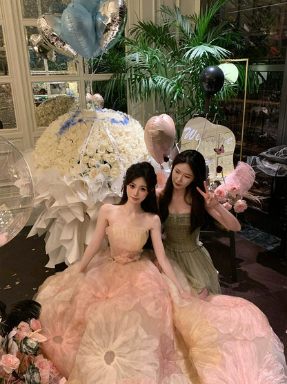 Celebrity Pink Bandeau Dress – Princess Tutu Glam for Coming-of-Age & Birthdays