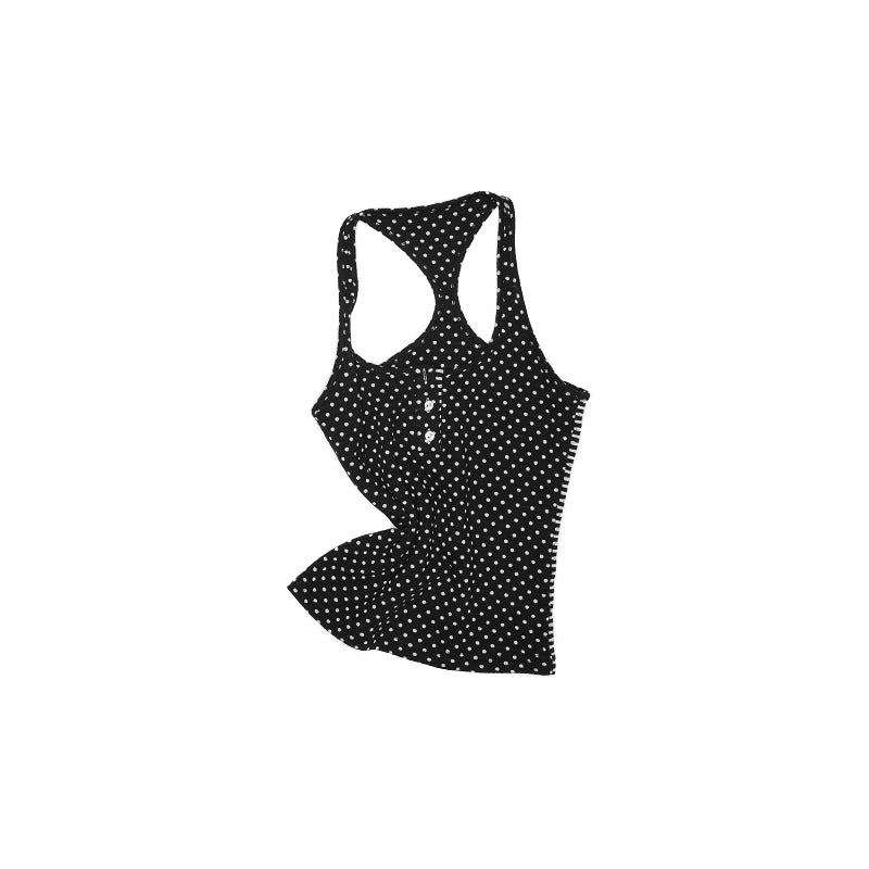 Polka Dot & Stripe Reversible Vest and High-Waist Cuffed Trouser Set