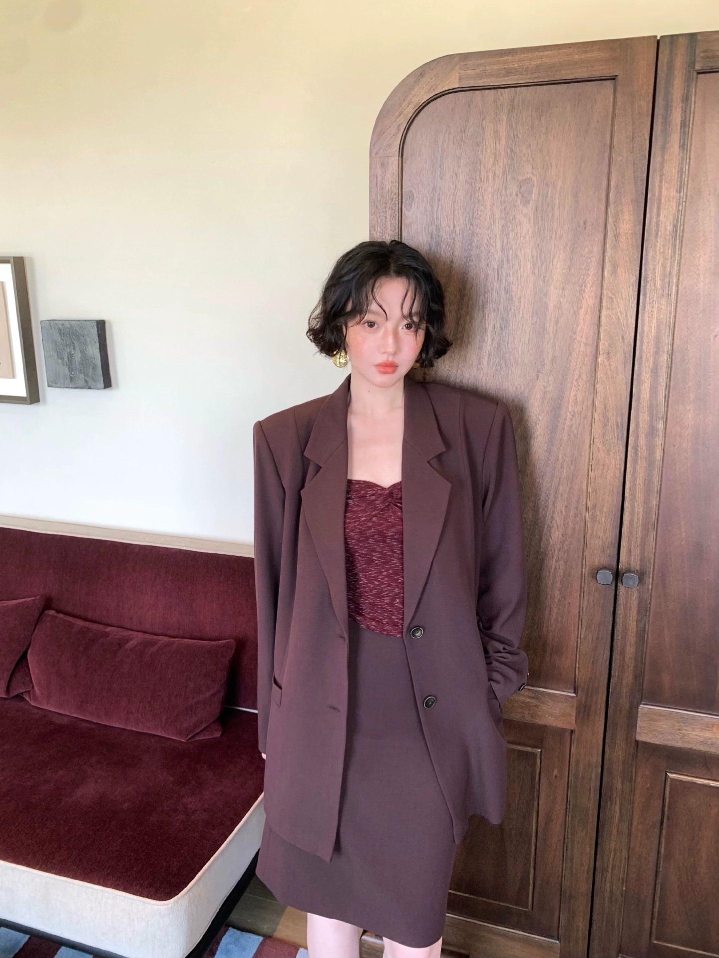 Nishino Twilight High-Waist A-Line Suit Mini Skirt – Hong Kong Retro