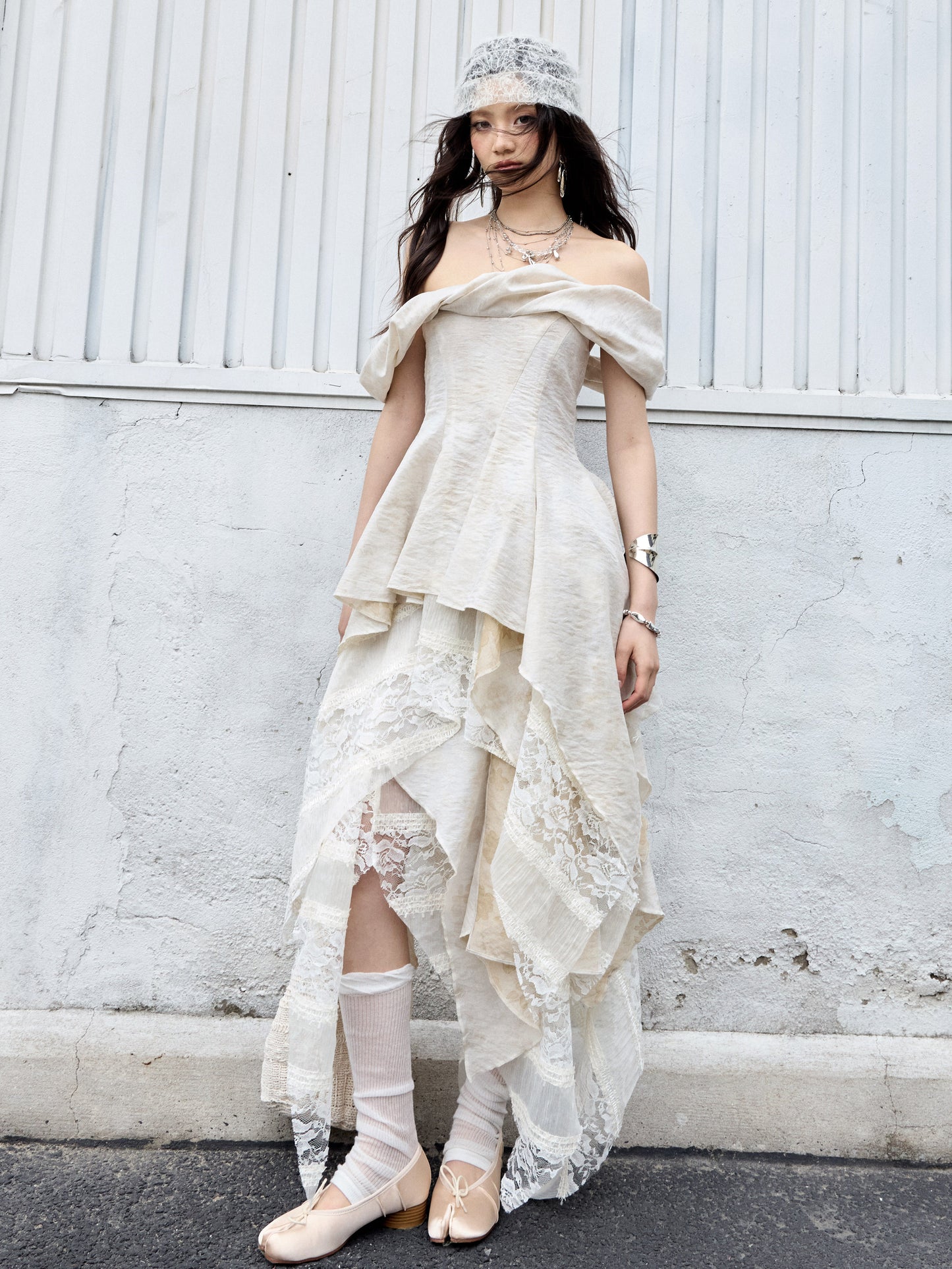 Ballet Fairy Two-Piece Dress | Sculptural Knot Collar Dress