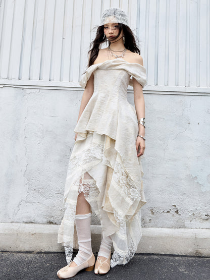 Ballet Fairy Two-Piece Dress | Sculptural Knot Collar Dress