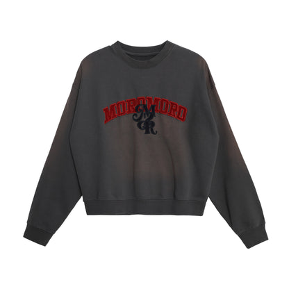 Letter Patch Embroidered Sweatshirt