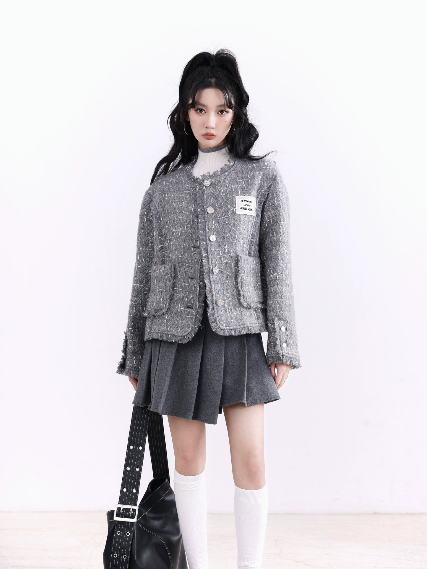 Heavyweight French Socialite Wool Gray Coat