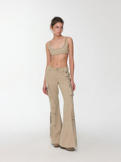 Studded Flared Cargo Pants