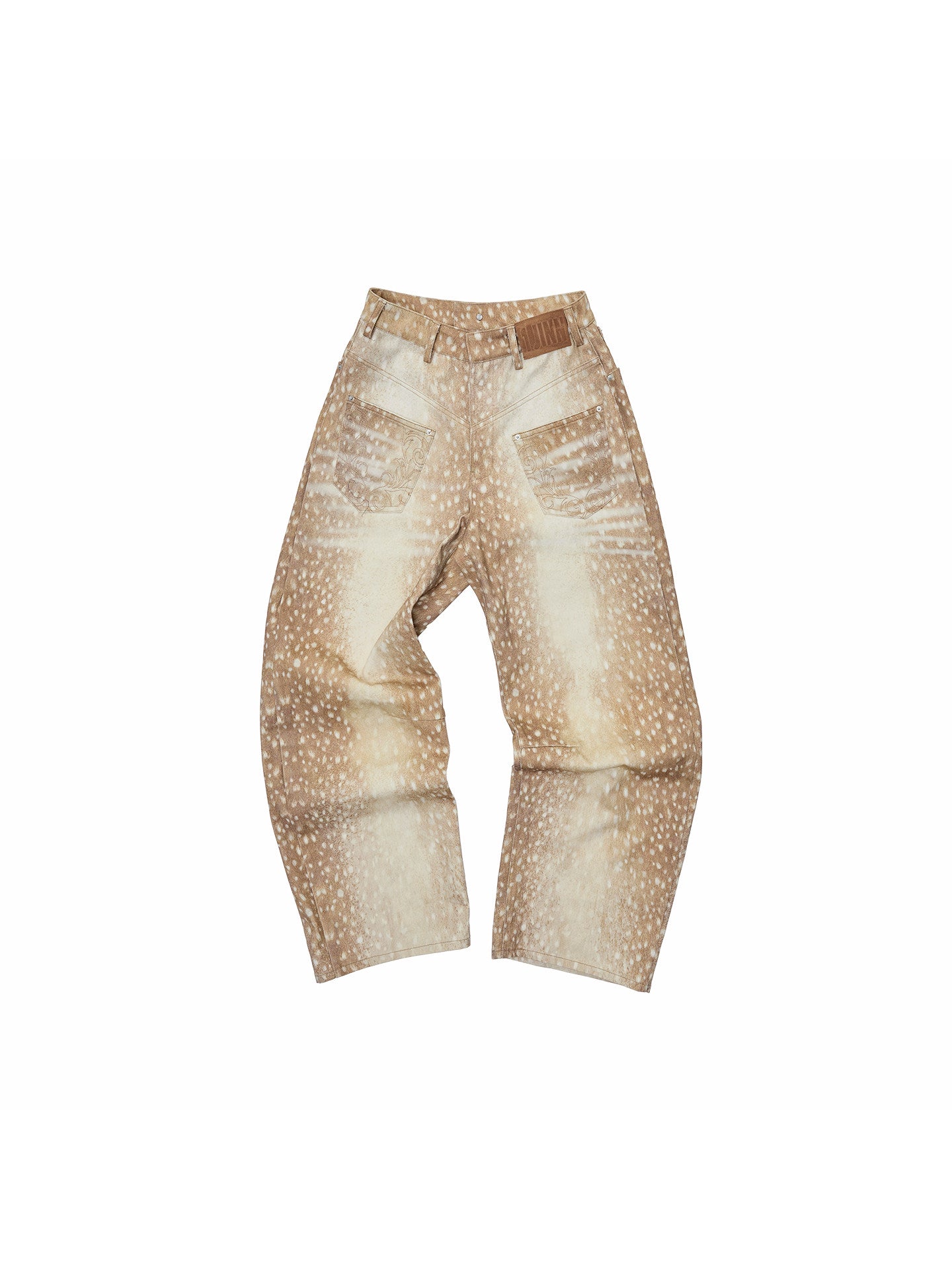 Fawn Embroidered Wide-Leg Jeans
