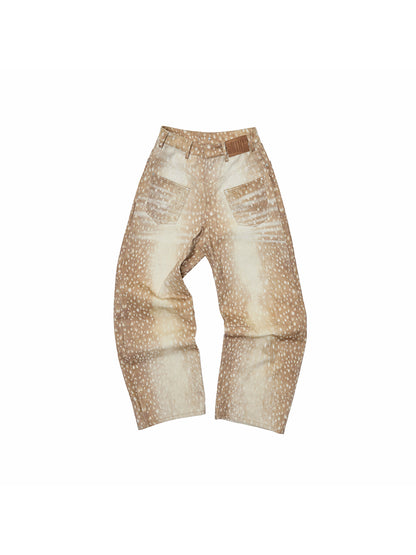 Fawn Embroidered Wide-Leg Jeans