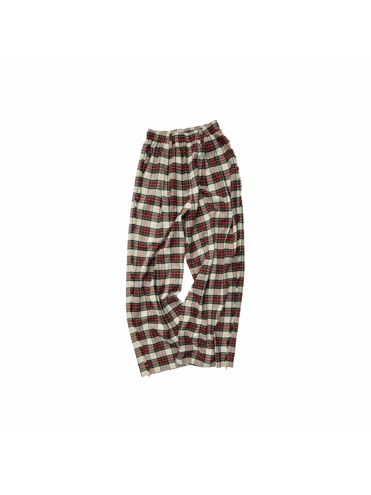 Plaid Wide-Leg Trousers