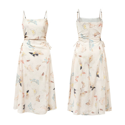 Butterfly Slim Strap Dress