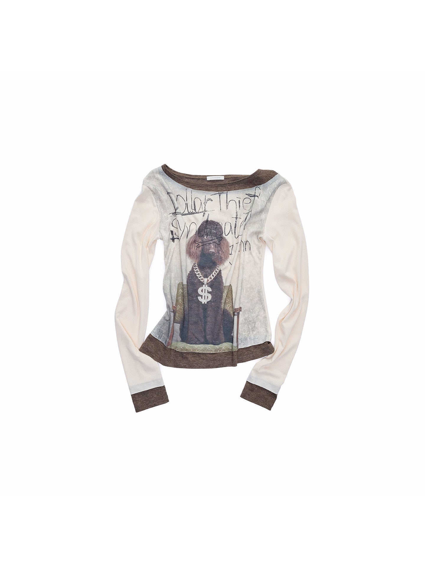 Cat & Dog Off-Shoulder Layered Tee