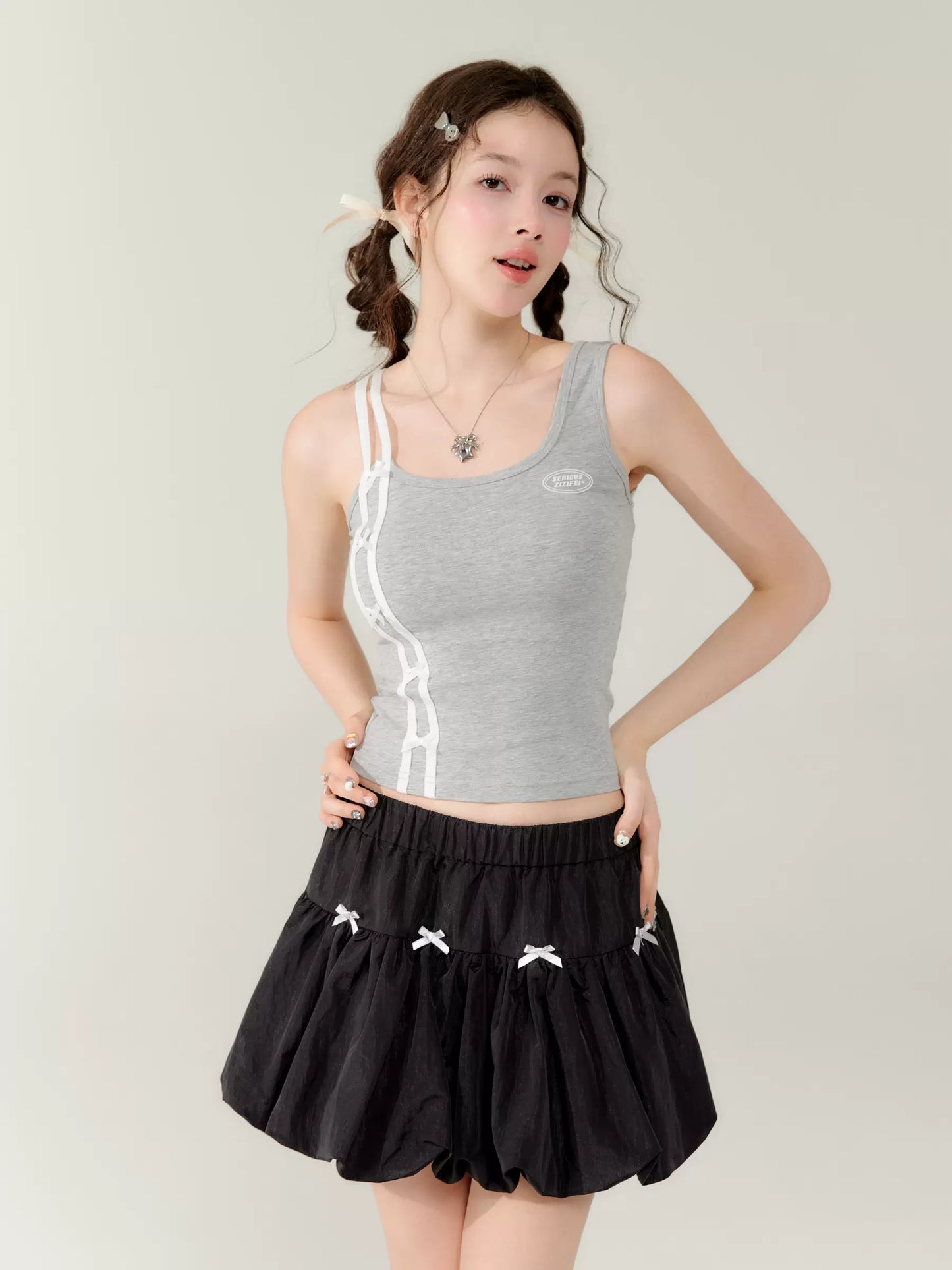 Bow Tie Sleeveless Vest | Sexy Niche Retro Camisole for Summer