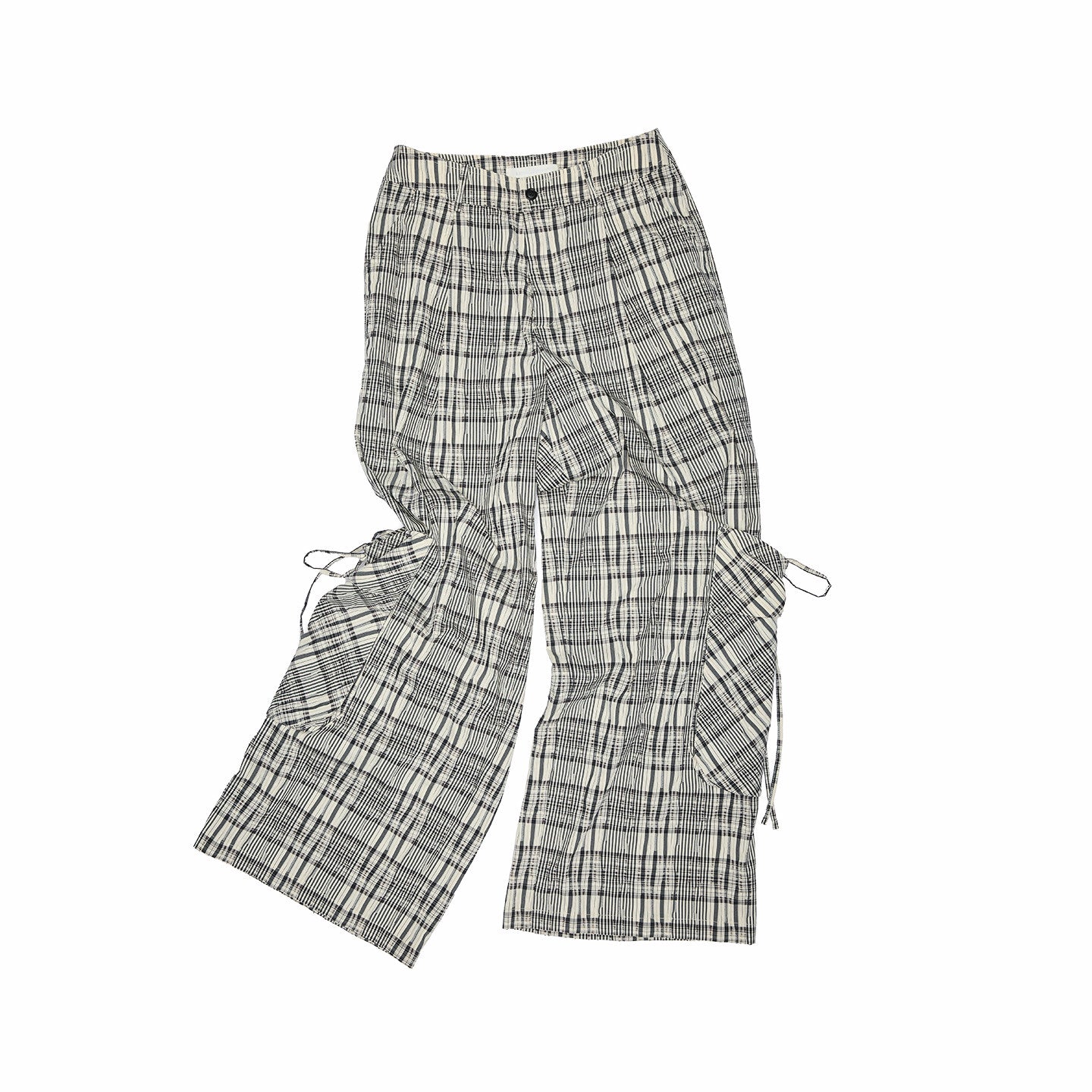 Plaid Hoodie & Wide-Leg Pants Set