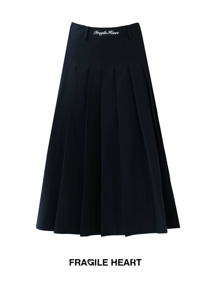 Original Embroidery 4-Color Pleated A-Line Skirt